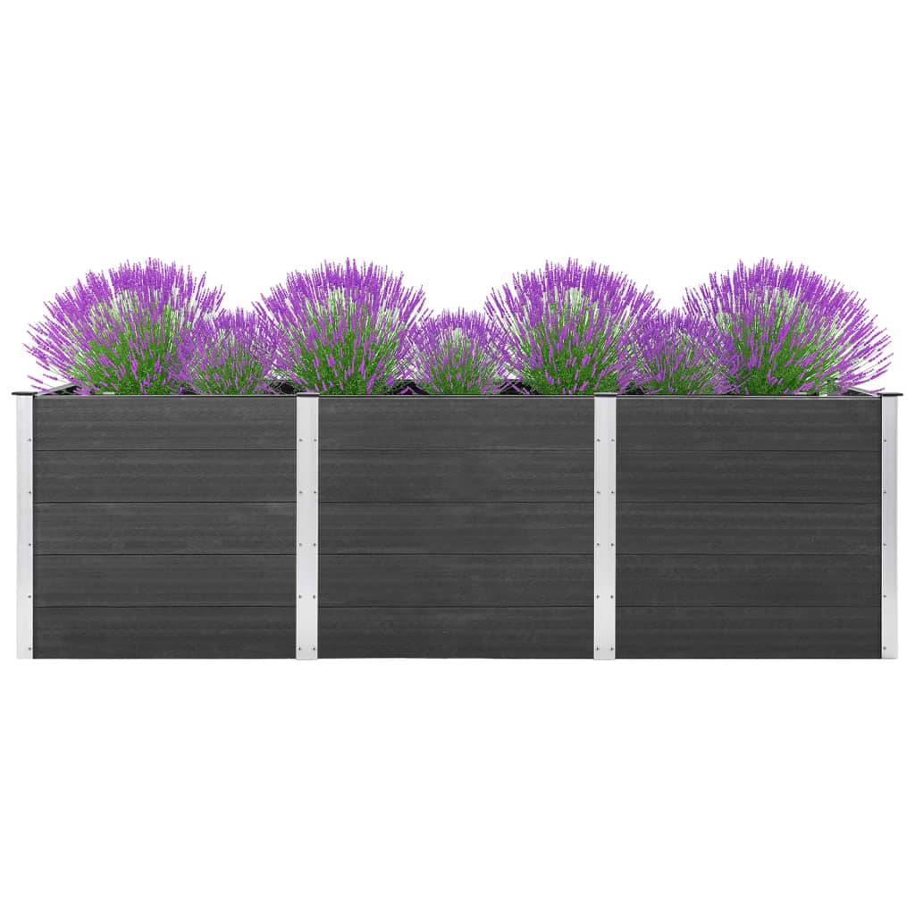 vidaXL Hochbeet Grau 300x50x91 cm WPC