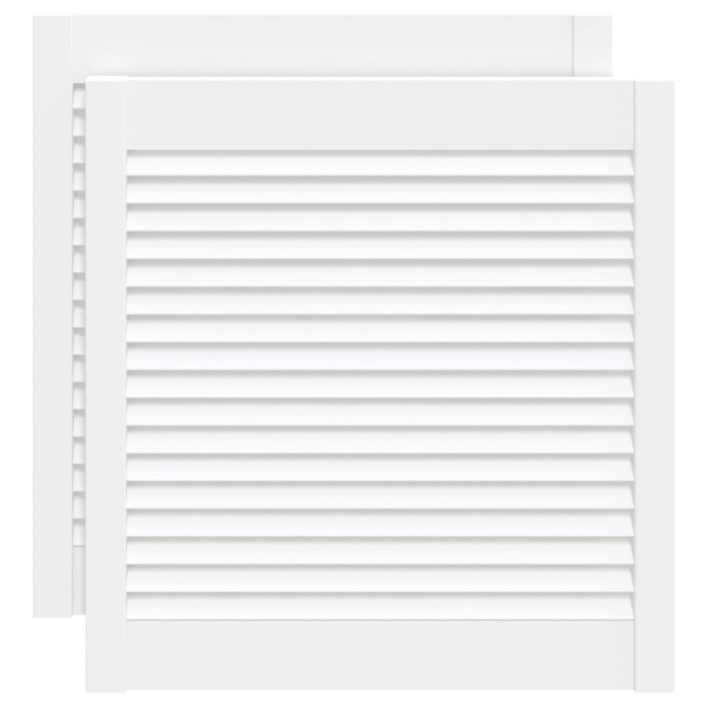 vidaXL Schranktüren Lamellen-Design 2 Stk Weiß 61,5x59,4 cm Massivholz