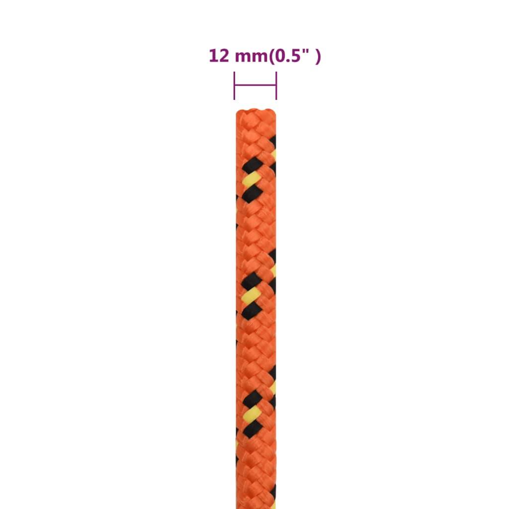 vidaXL Bootsseil Orange 12 mm 25 m Polypropylen