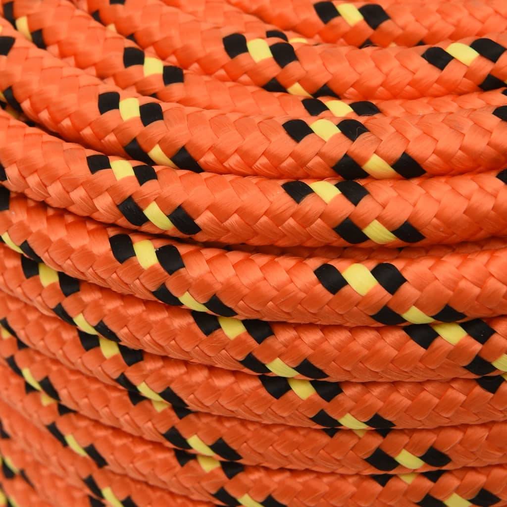 vidaXL Bootsseil Orange 12 mm 25 m Polypropylen
