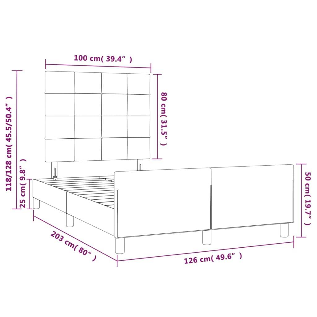 vidaXL Bettgestell ohne Matratze Dunkelgrün 120x200 cm Samt