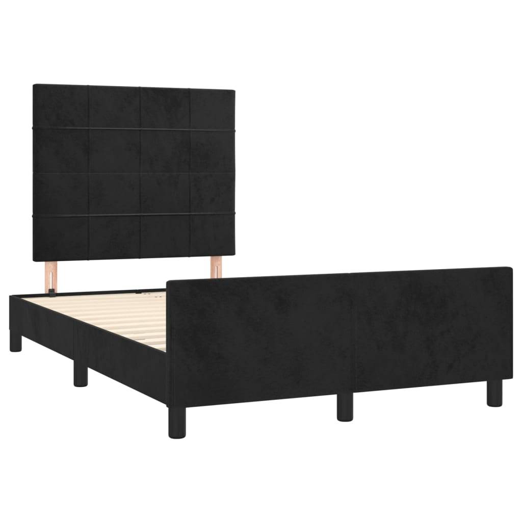 vidaXL Bettgestell ohne Matratze Schwarz 120x200 cm Samt