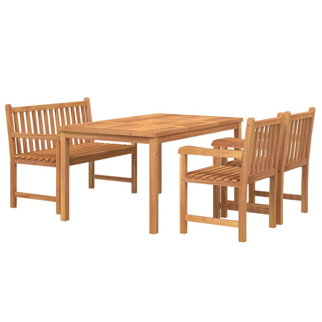 vidaXL 4-tlg. Garten-Essgruppe Massivholz Teak