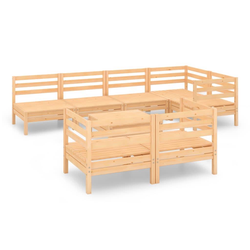 vidaXL 8-tlg. Garten-Lounge-Set Massivholz Kiefer
