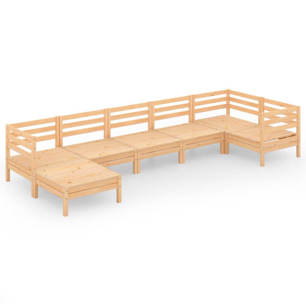 vidaXL 7-tlg. Garten-Lounge-Set Massivholz Kiefer