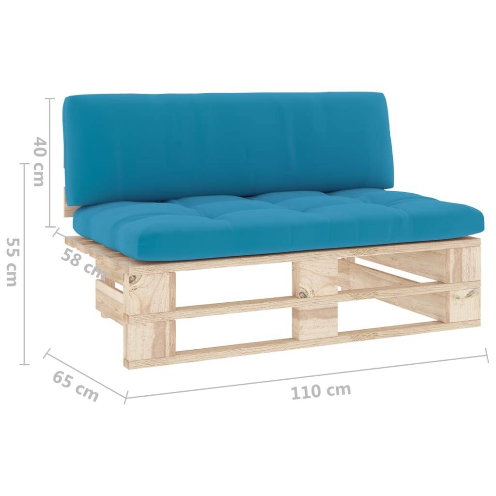 vidaXL Outdoor-Mittelsofa Paletten Imprägniertes Kiefernholz