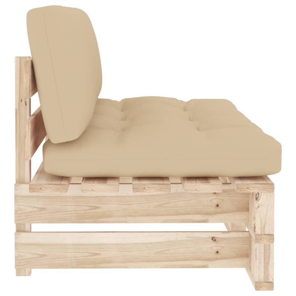 vidaXL Outdoor-Mittelsofa Paletten Imprägniertes Kiefernholz