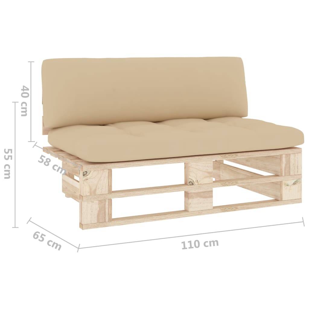 vidaXL Outdoor-Mittelsofa Paletten Imprägniertes Kiefernholz