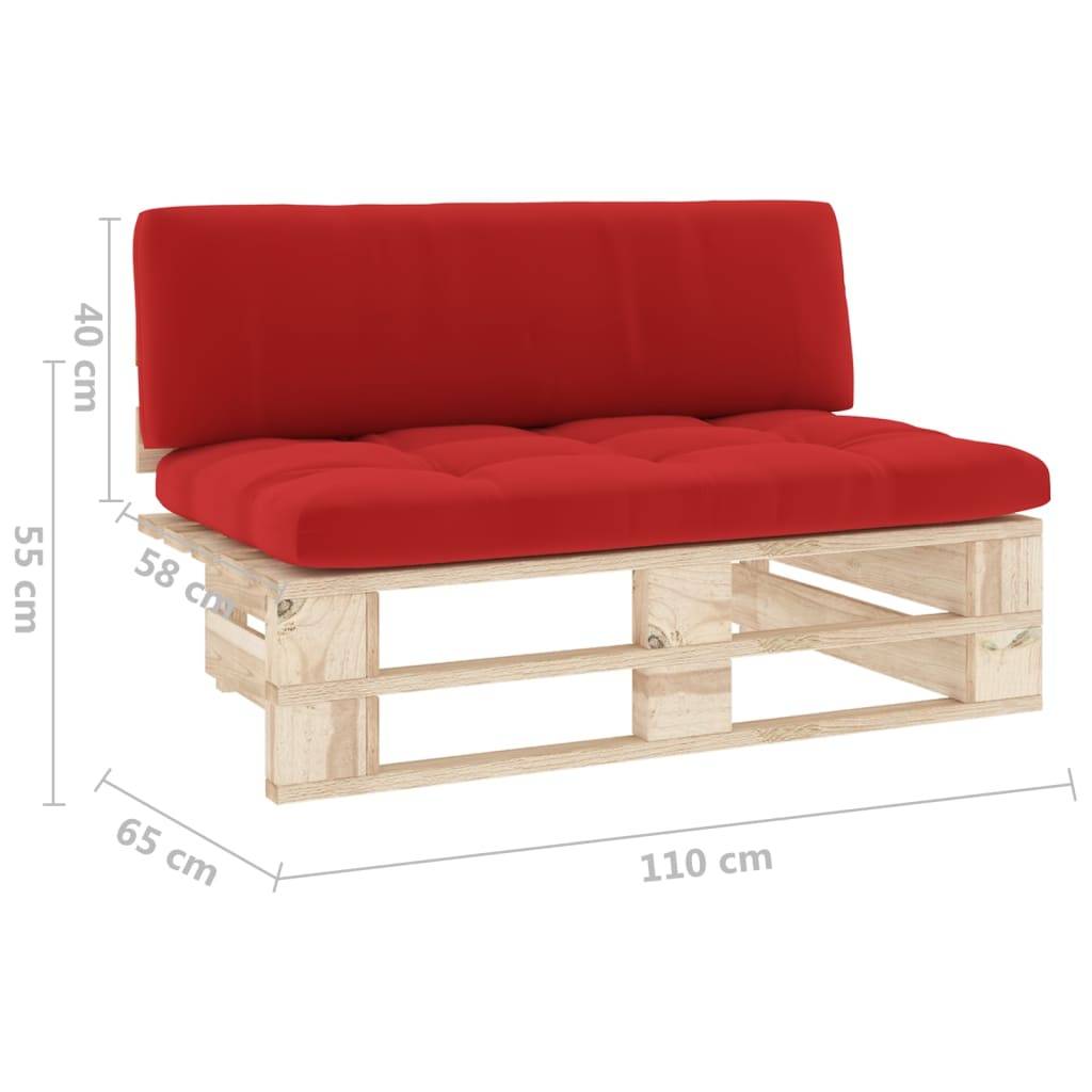 vidaXL Outdoor-Mittelsofa Paletten Imprägniertes Kiefernholz
