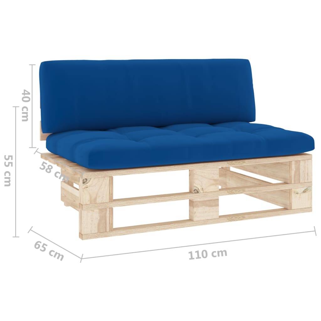 vidaXL Outdoor-Mittelsofa Paletten Imprägniertes Kiefernholz