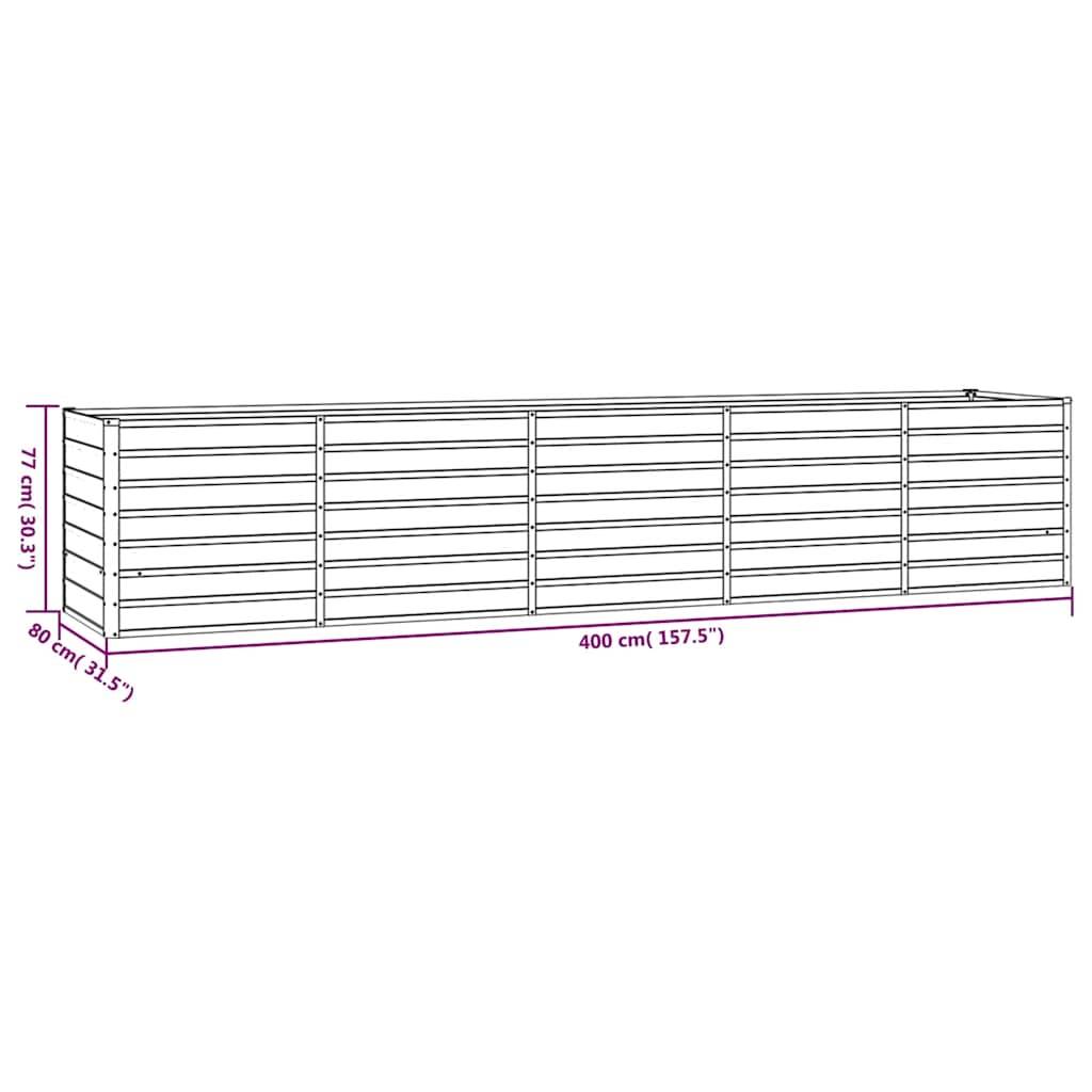 vidaXL Hochbeet Rostig 400x80x77 cm Cortenstahl
