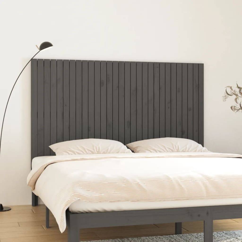 vidaXL Wand-Kopfteil Grau 185x3x110 cm Massivholz Kiefer