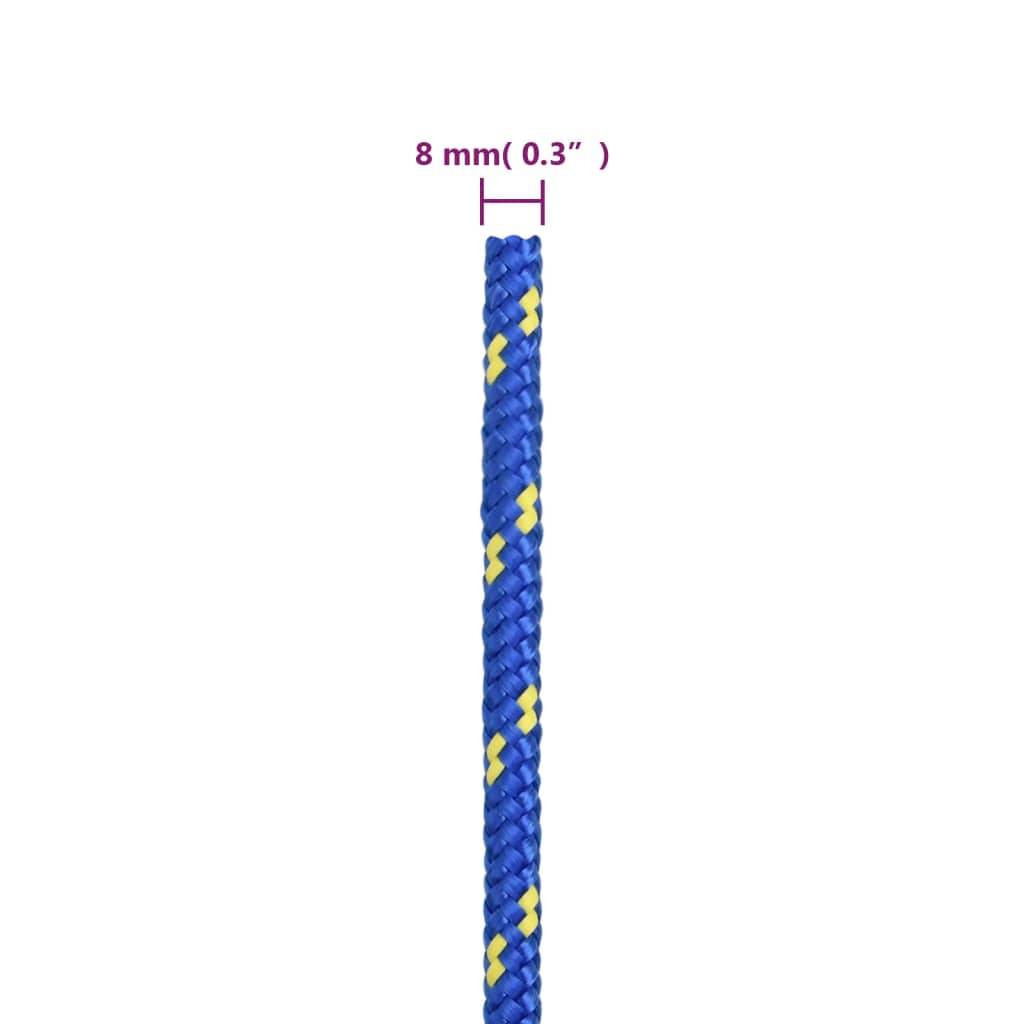 vidaXL Bootsseil Blau 8 mm 50 m Polypropylen