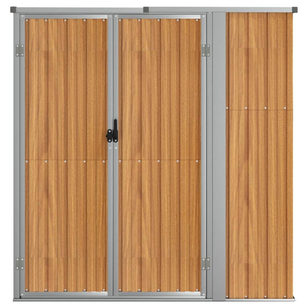 vidaXL Gerätehaus Braun 161x89x161 cm Verzinkter Stahl