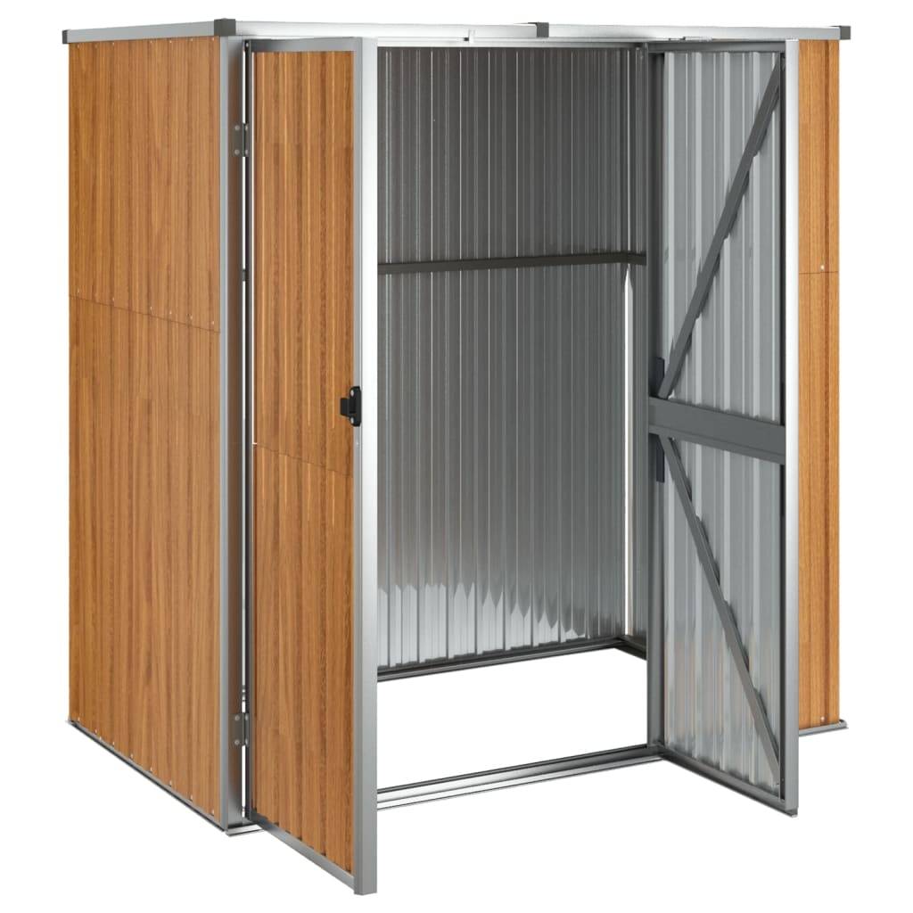 vidaXL Gerätehaus Braun 161x89x161 cm Verzinkter Stahl