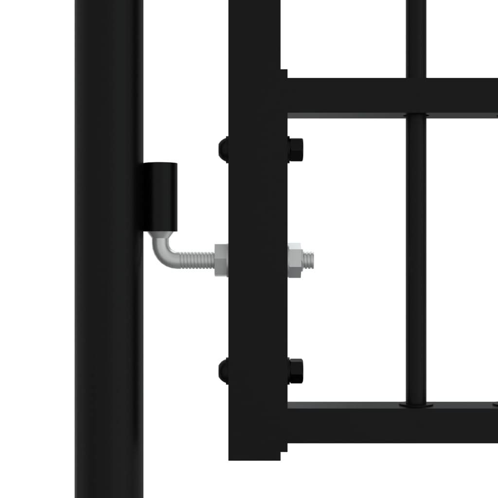 vidaXL Zauntor mit Speerspitzen Schwarz 406x120 cm Stahl