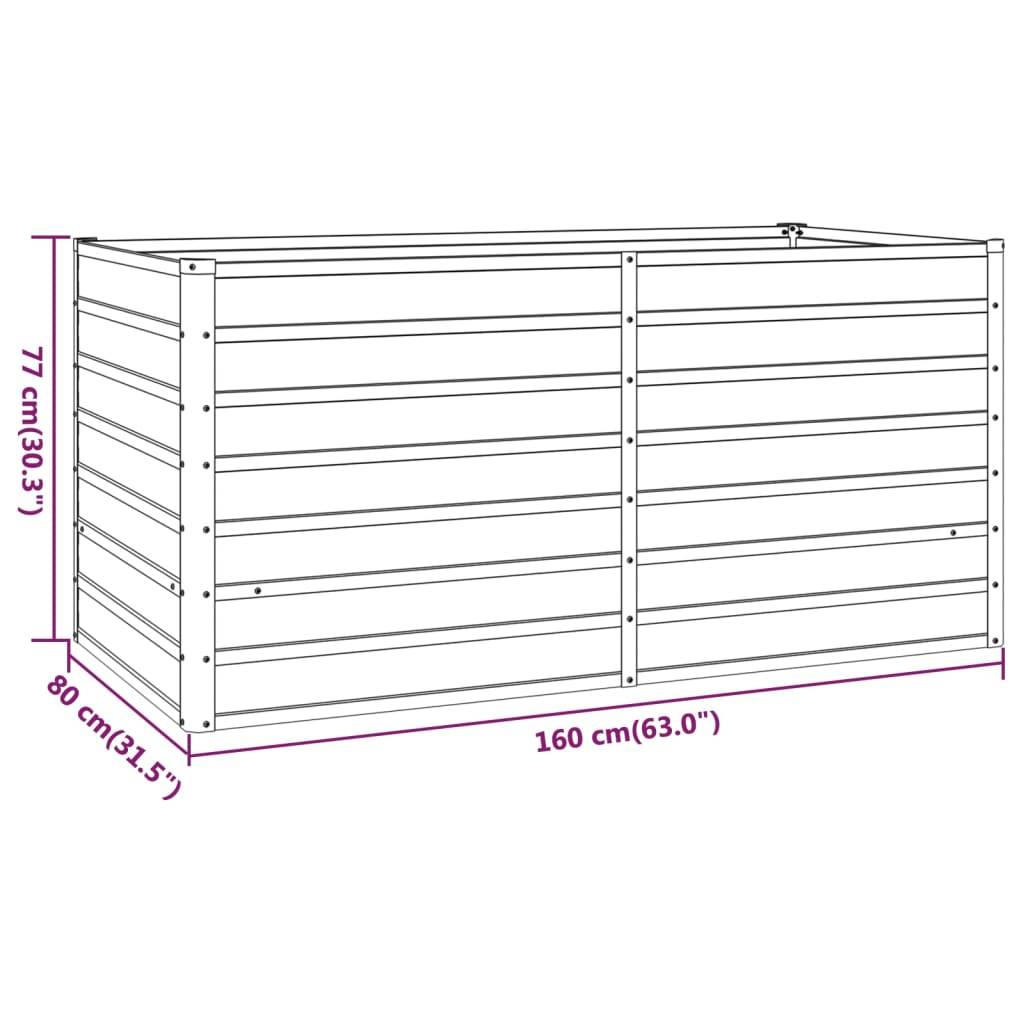 vidaXL Hochbeet Rostig 160x80x77 cm Cortenstahl