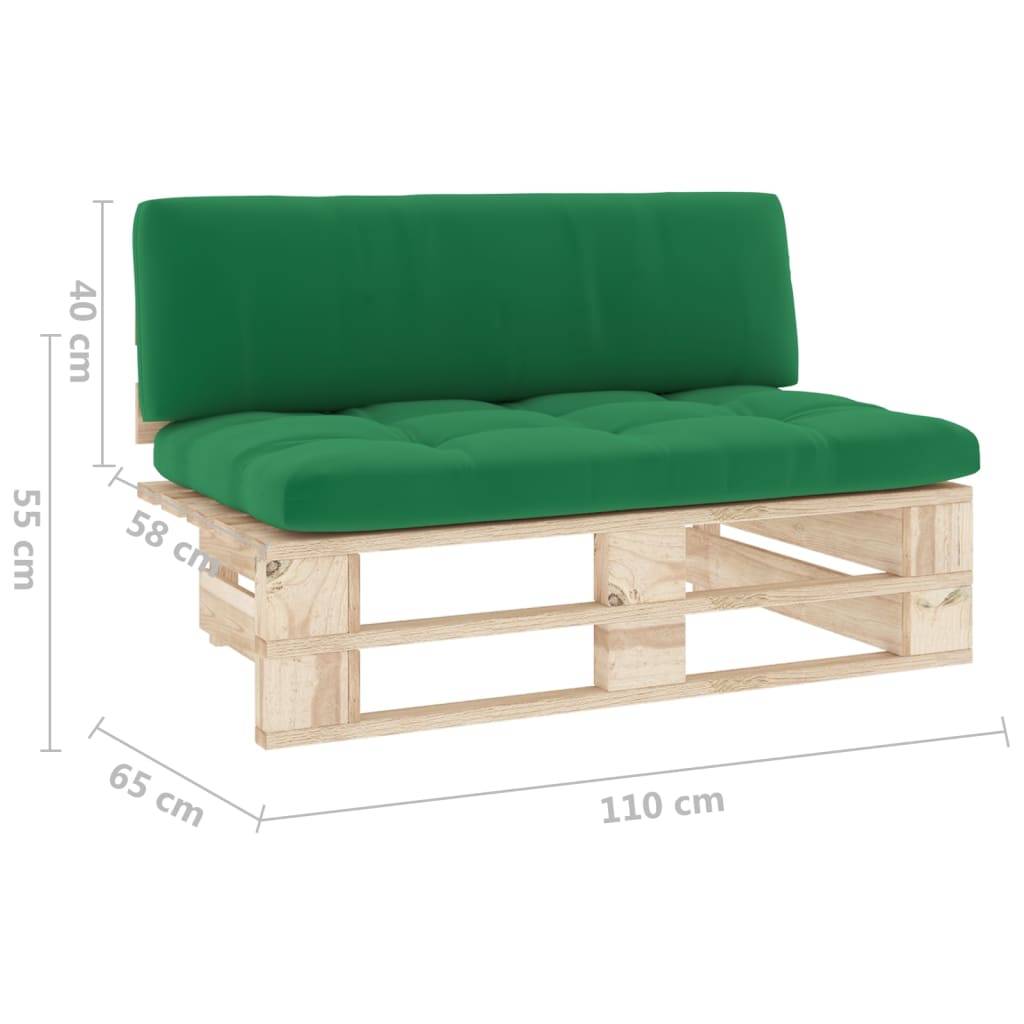 vidaXL Outdoor-Mittelsofa Paletten Imprägniertes Kiefernholz