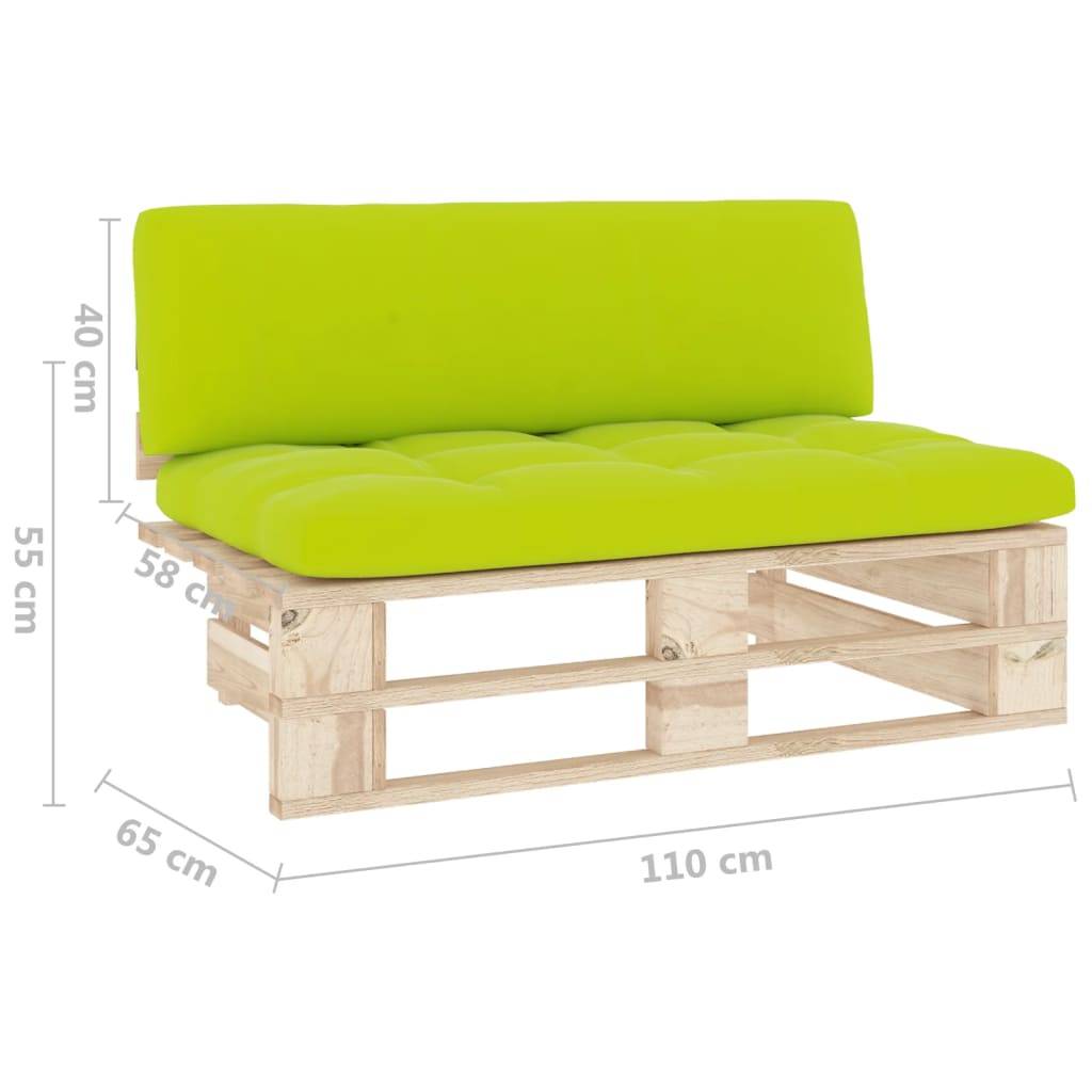 vidaXL Outdoor-Mittelsofa Paletten Imprägniertes Kiefernholz