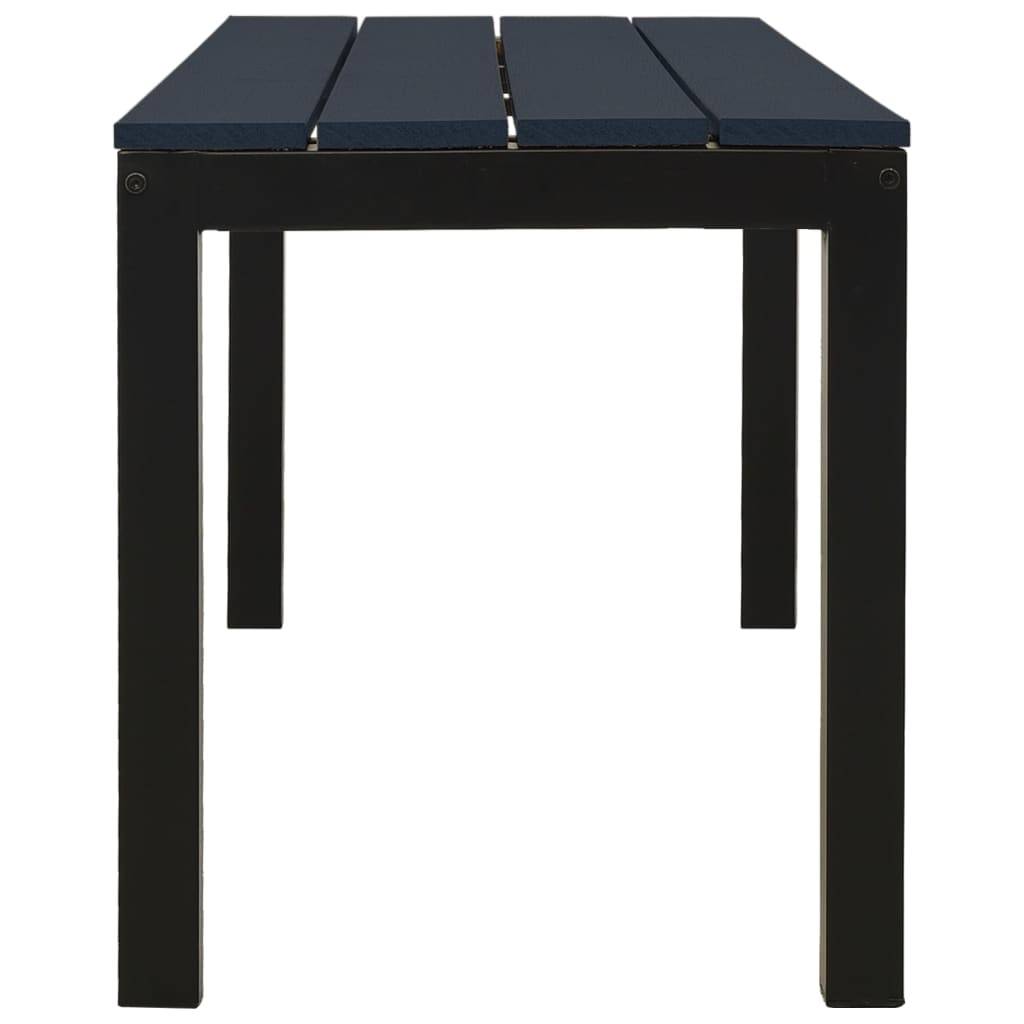 vidaXL Gartenbank 110 cm Stahl und WPC Schwarz