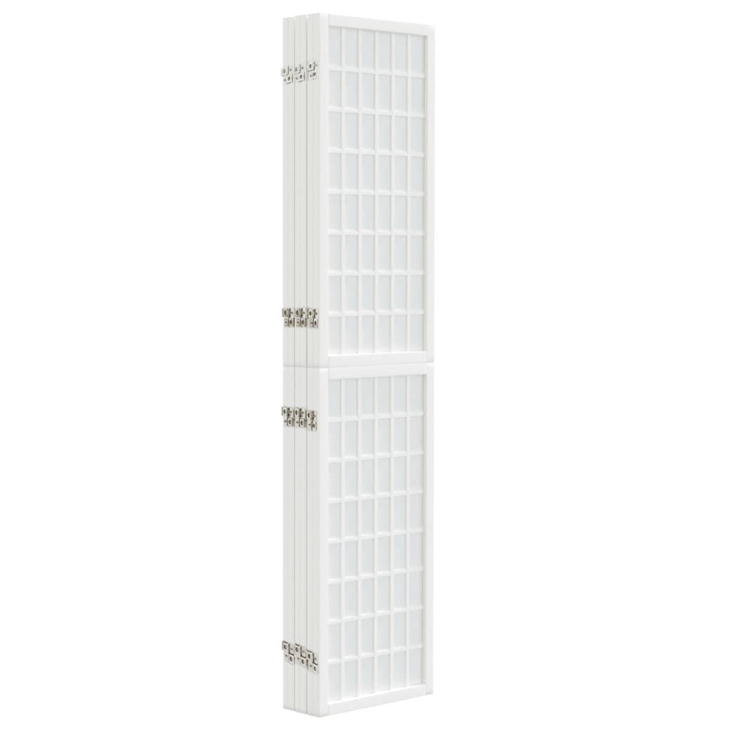 vidaXL 6-tlg. Paravent Japanischer Stil Faltbar 240x170 cm Weiß