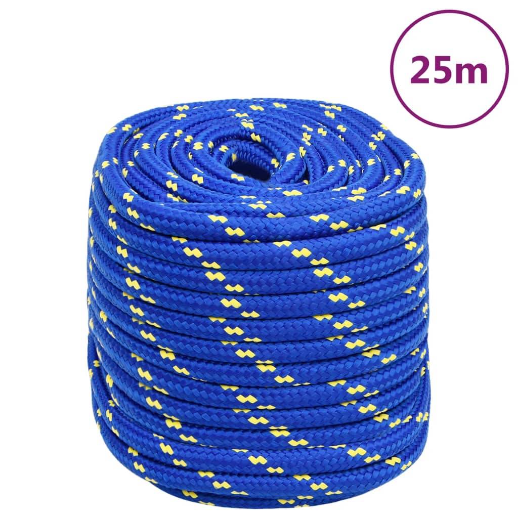 vidaXL Bootsseil Blau 16 mm 25 m Polypropylen
