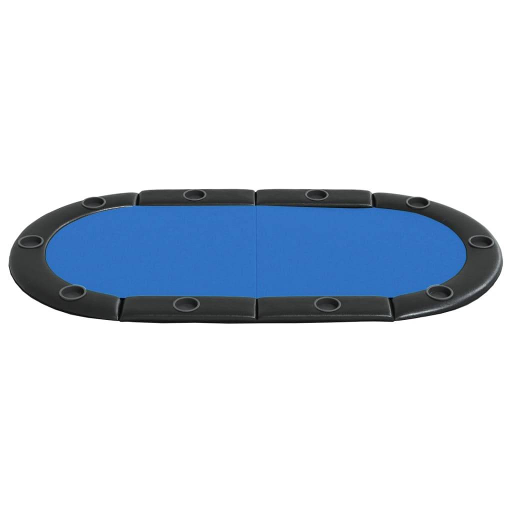vidaXL Poker-Tischauflage Klappbar 10 Spieler Blau 208x106x3 cm