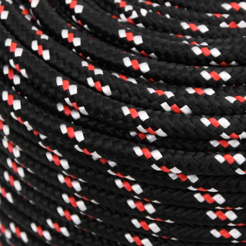 vidaXL Bootsseil Schwarz 10 mm 100 m Polypropylen