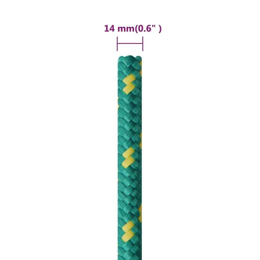 vidaXL Bootsseil Grün 14 mm 25 m Polypropylen