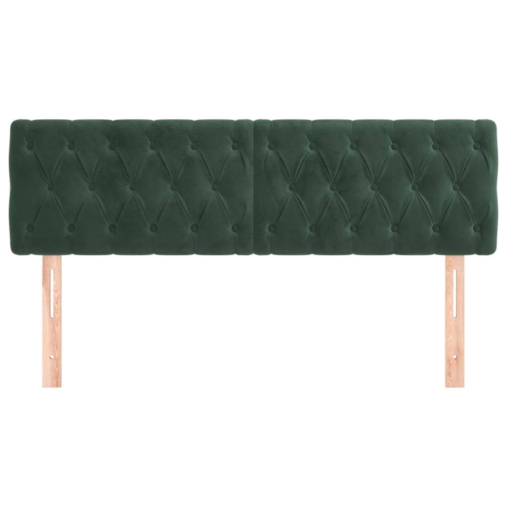 vidaXL Kopfteile 2 Stk. Dunkelgrün 80x7x78/88 cm Samt