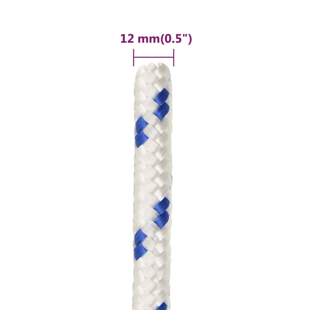 vidaXL Bootsseil Weiß 12 mm 25 m Polypropylen