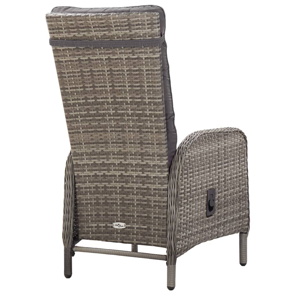 vidaXL 11-tlg. Garten-Essgruppe Poly Rattan Grau