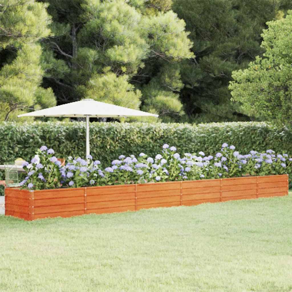 vidaXL Hochbeet Rostig 600x80x45 cm Cortenstahl