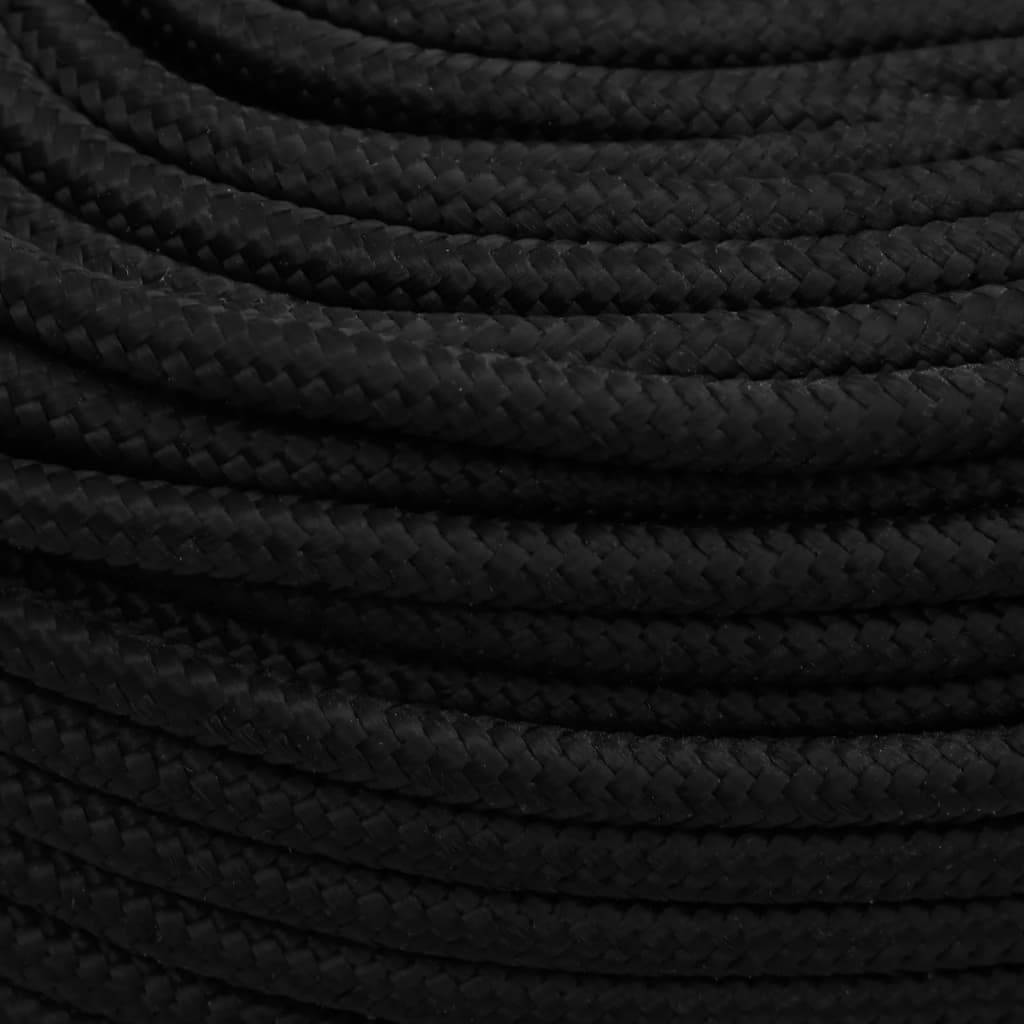 vidaXL Arbeitsseil Schwarz 6 mm 250 m Polyester