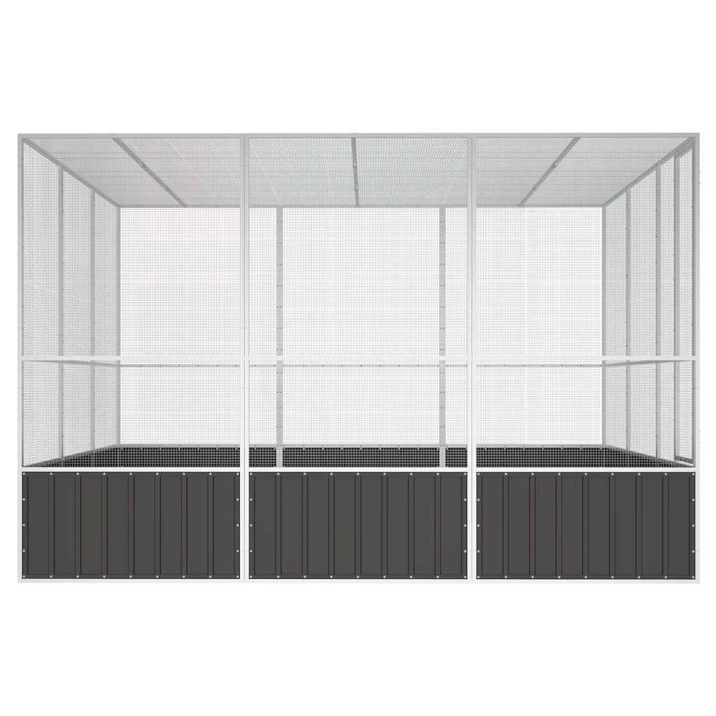 vidaXL Vogelkäfig Anthrazit 302,5x324,5x211,5 cm Verzinkter Stahl