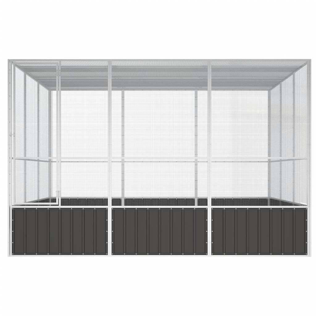 vidaXL Vogelkäfig Anthrazit 302,5x324,5x211,5 cm Verzinkter Stahl
