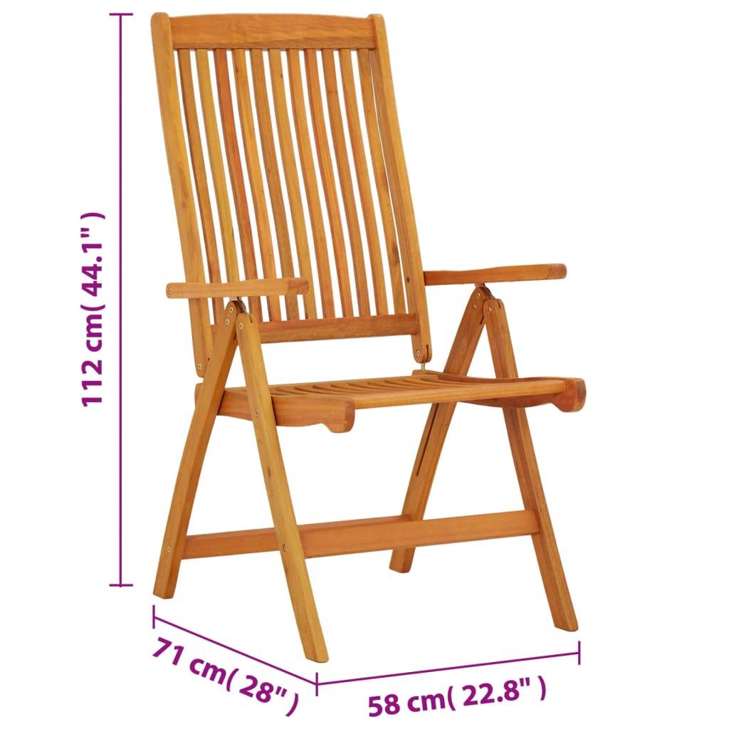 vidaXL Klappbare Gartenstühle 2 Stk. Massivholz Eukalyptus