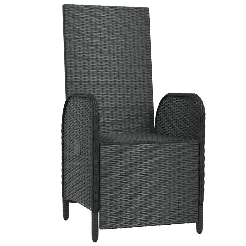 vidaXL Garten-Relaxsessel mit Kissen 2 Stk. Poly Rattan Schwarz