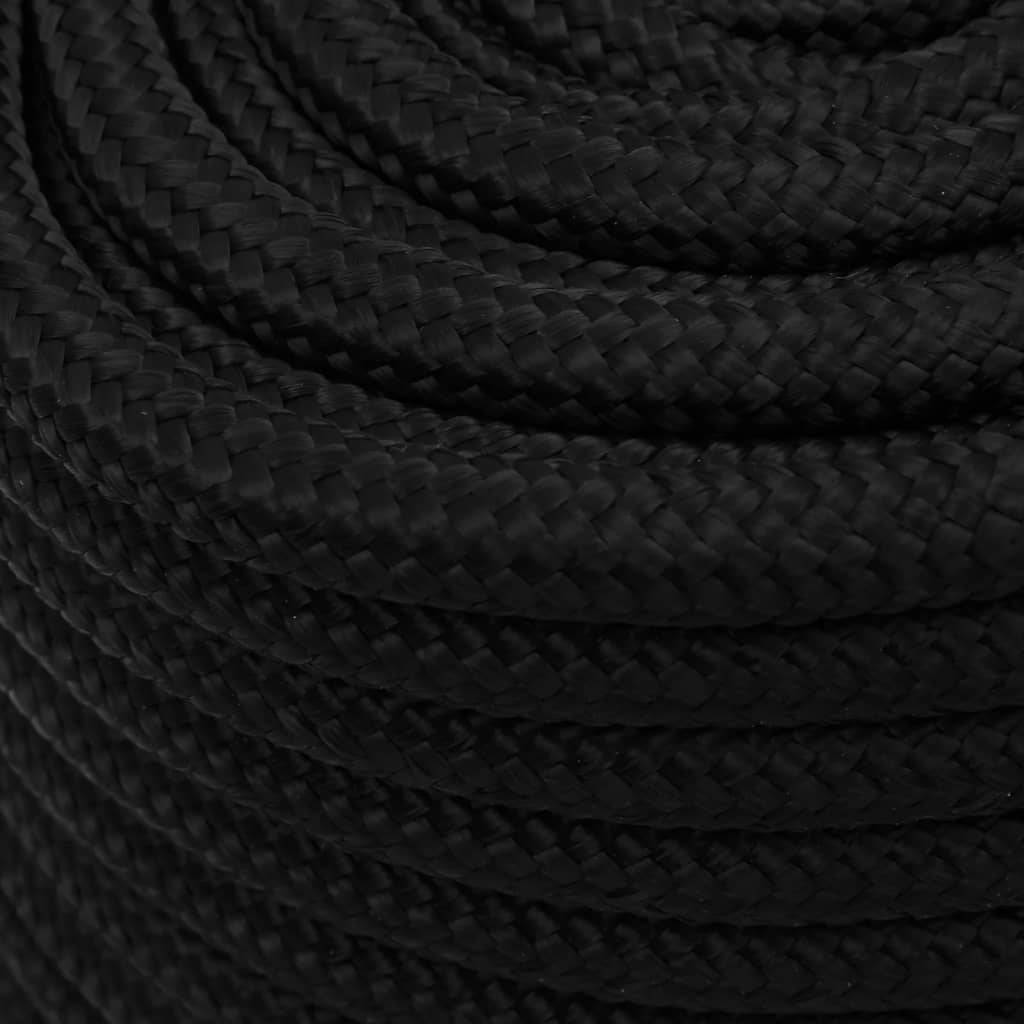 vidaXL Arbeitsseil Schwarz 16 mm 100 m Polyester