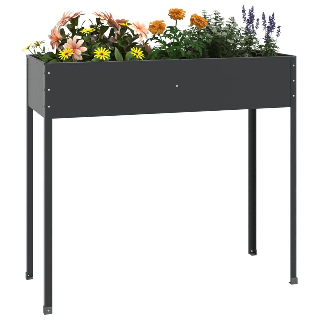 vidaXL Pflanzkübel Anthrazit 100,5x40,5x90 cm Verzinkter Stahl