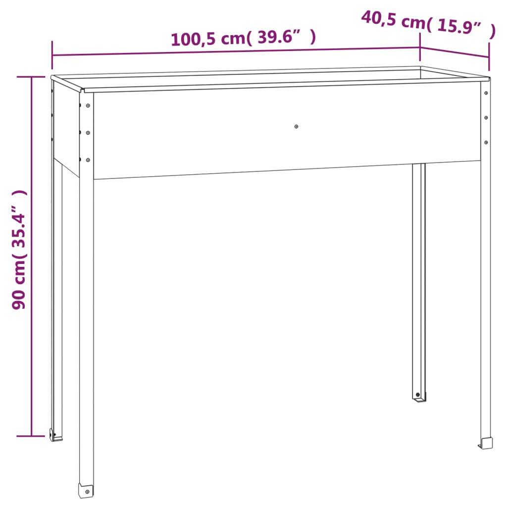 vidaXL Pflanzkübel Anthrazit 100,5x40,5x90 cm Verzinkter Stahl