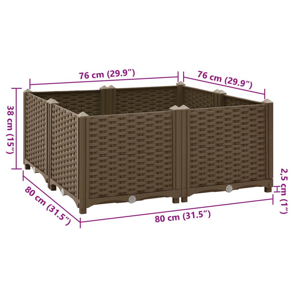 vidaXL Hochbeet 80x80x38 cm Polypropylen