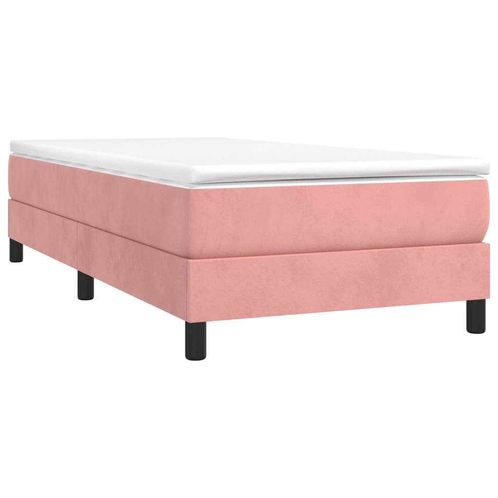 vidaXL Boxspringbett mit Matratze Rosa 90x200 cm Samt