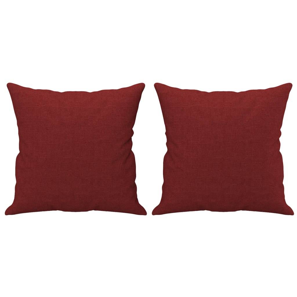 vidaXL Zierkissen 2 Stk. Weinrot 40x40 cm Stoff