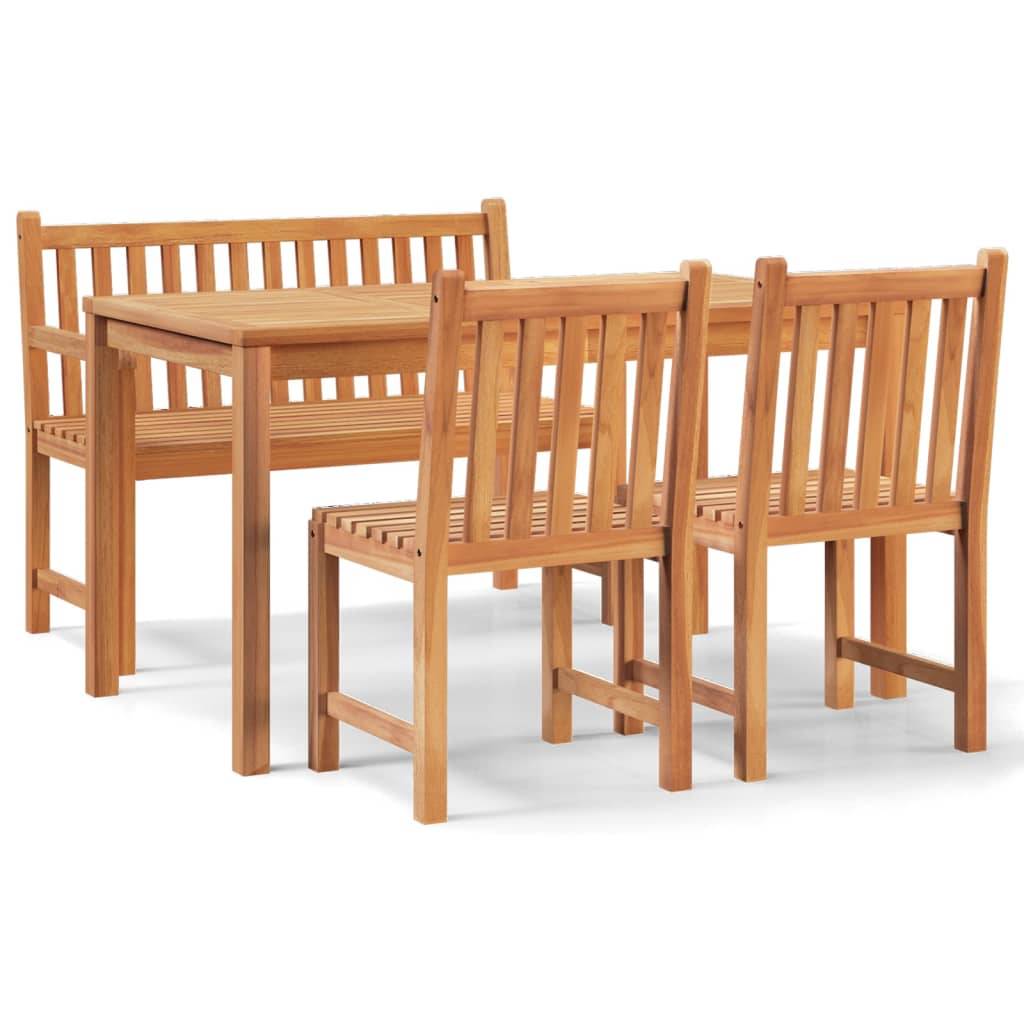 vidaXL 4-tlg. Garten-Essgruppe Massivholz Teak
