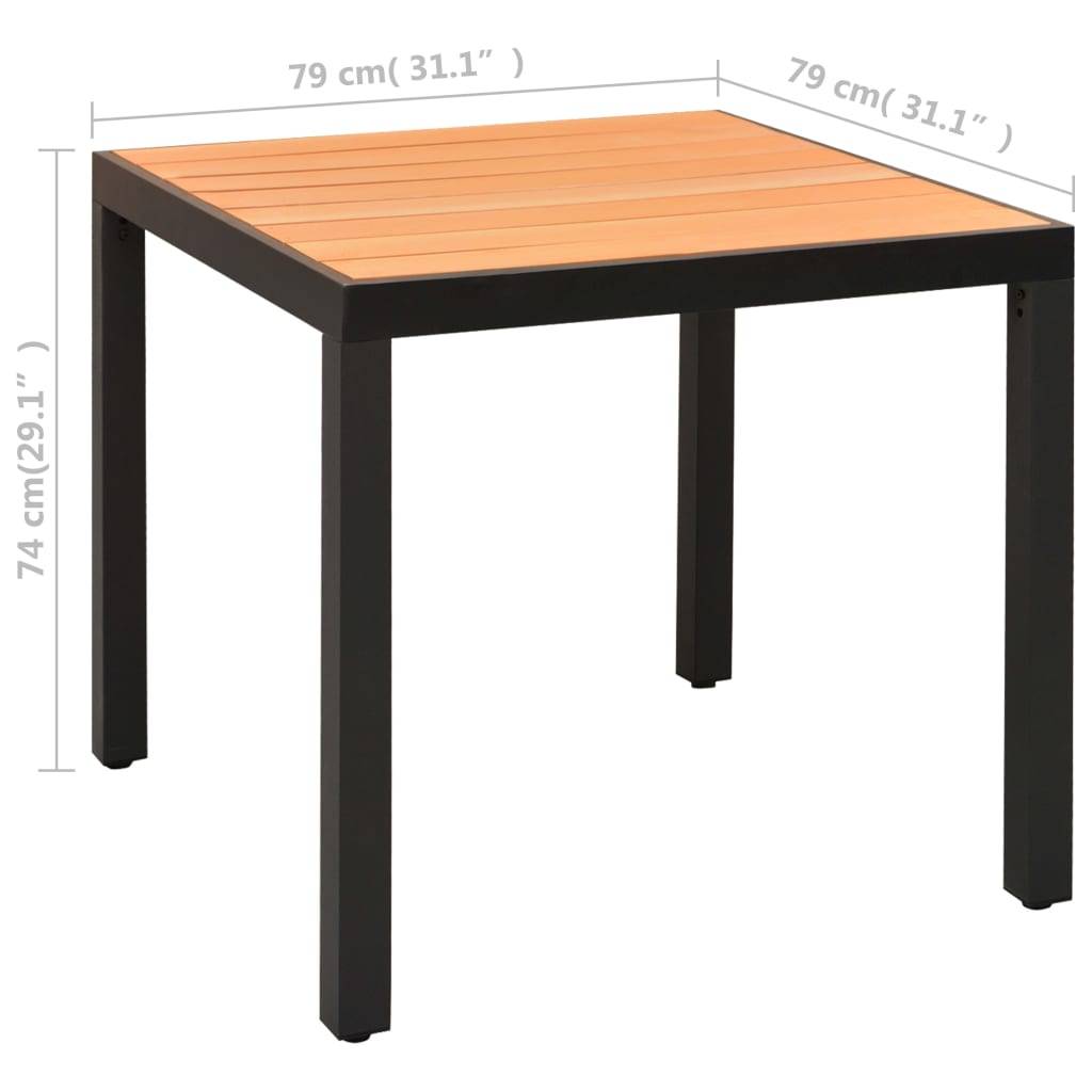 vidaXL 5-tlg. Garten-Essgruppe Schwarz und Braun