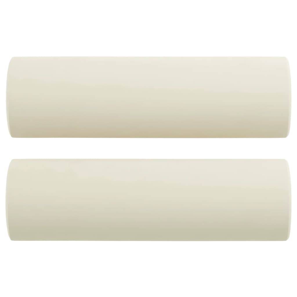 vidaXL Zierkissen 2 Stk. Creme Ø15x50 cm Samt