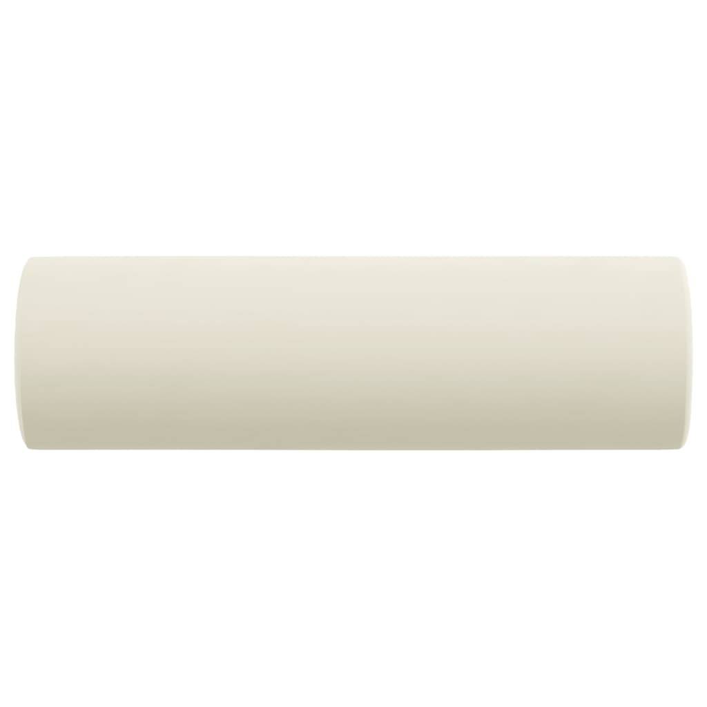 vidaXL Zierkissen 2 Stk. Creme Ø15x50 cm Samt
