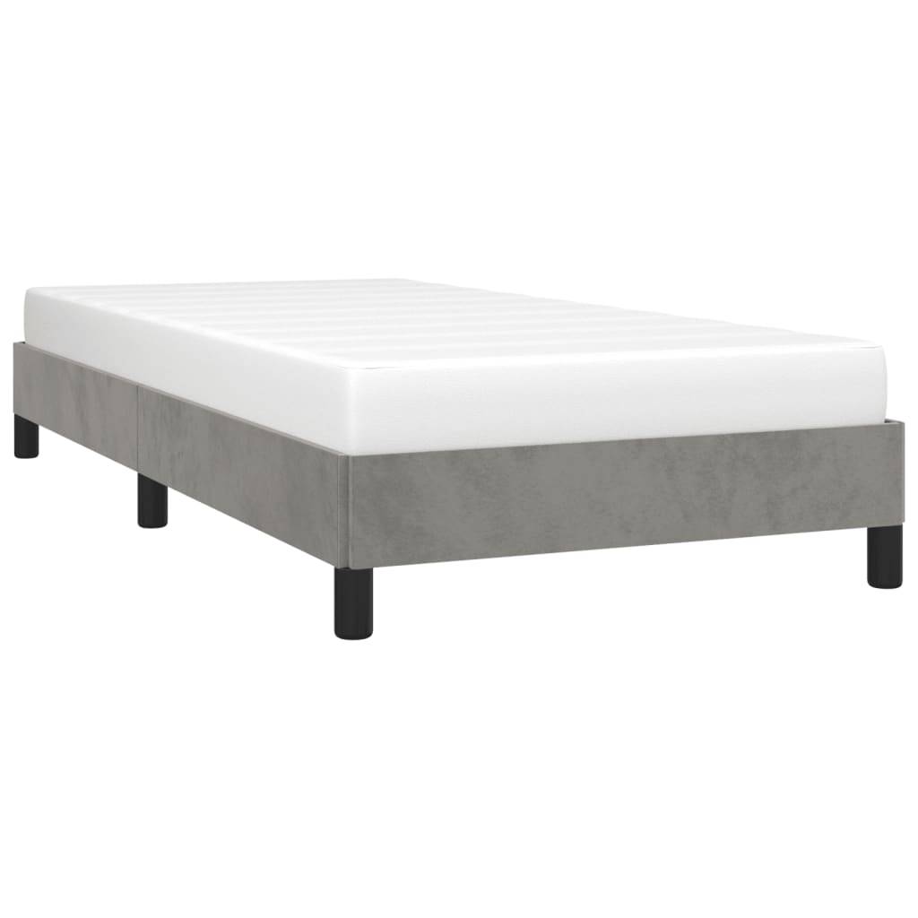 vidaXL Bettgestell ohne Matratze Hellgrau 90x190 cm Samt