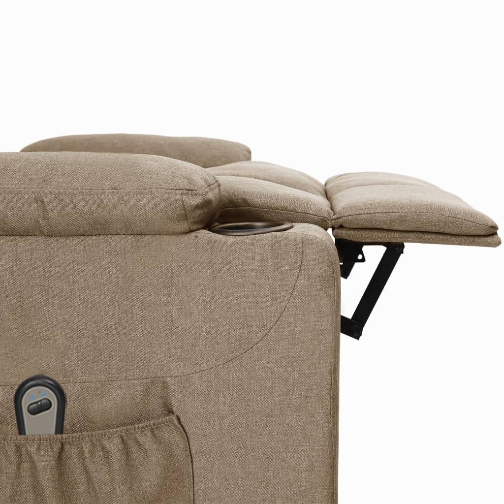 vidaXL Relaxsessel Elektrisch Taupe Stoff